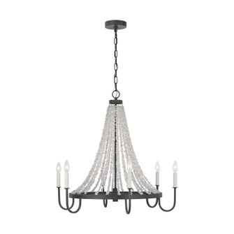 Leon Six Light Chandelier in Dark Weathered Zinc (454|AC1066DWZ)