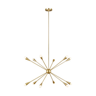 Jax 12 Light Chandelier in Burnished Brass (454|EC10312BBS) Jax 12 Light Chandelier in Burnished Brass (454|EC10312BBS)