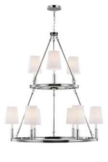 Lismore Nine Light Chandelier in Polished Nickel (454|F2937/3+6PN)