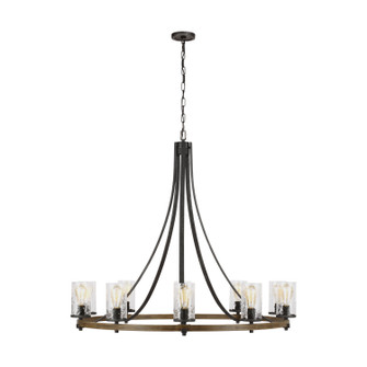 Angelo Ten Light Chandelier in Distressed Weathered Oak / Slate Grey Metal (454|F3137/10DWK/SGM)