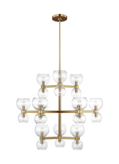 Londyn 24 Light Chandelier in Burnished Brass with Clear Glass (454|KSC10124BBSCG)