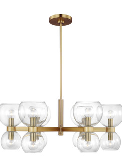 Londyn Six Light Chandelier in Burnished Brass with Clear Glass (454|KSC10212BBSCG)