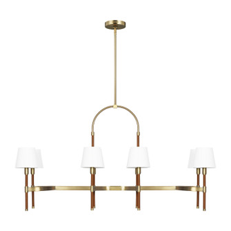 Katie Eight Light Chandelier in Time Worn Brass (454|LC1028TWB)