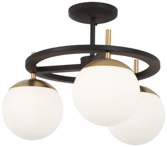 Alluria Three Light Semi Flush Mount in Weathered Black With Autumn Gold (42|P1357-618)