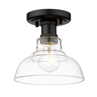 Carver BLK One Light Flush Mount in Matte Black (62|0305-FM BLK-CLR)