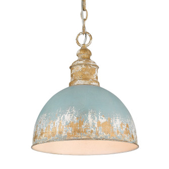 Alison One Light Pendant in Vintage Gold (62|0809-M VG-TEAL)