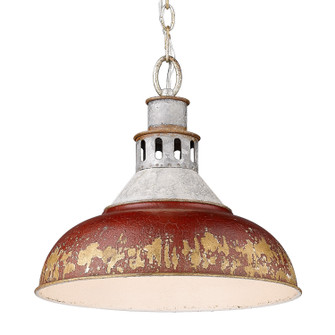 Kinsley One Light Pendant in Aged Galvanized Steel (62|0865-L AGV-RED)