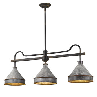 Jasper Three Light Linear Pendant in Antique Black Iron (62|0877-LP ABI-GV)