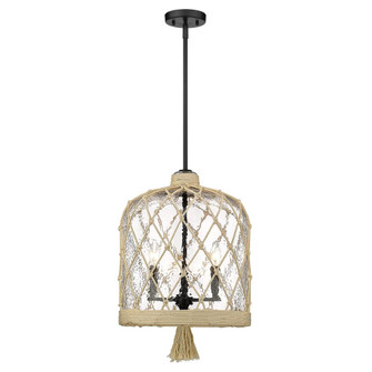 Nassau Three Light Pendant in Matte Black (62|1090-3P BLK-HCG)