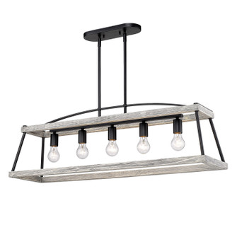 Teagan Five Light Linear Pendant in Natural Black (62|3184-LP NB-GH)