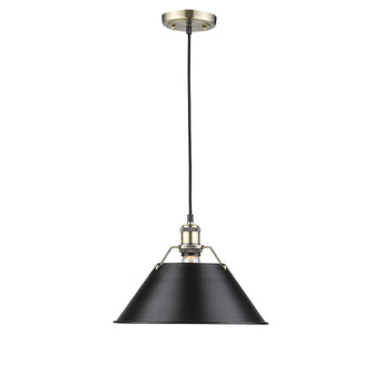 Orwell One Light Pendant in Aged Brass (62|3306-L AB-BLK)