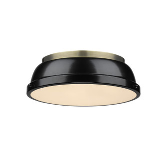 Duncan Two Light Flush Mount in Aged Brass (62|3602-14 AB-BK)