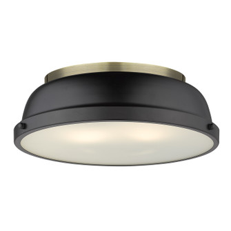 Duncan AB Two Light Flush Mount in Aged Brass (62|3602-14 AB-BLK)