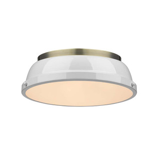 Duncan AB Two Light Flush Mount in Aged Brass (62|3602-14 AB-WH)