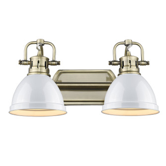 Duncan Two Light Bath Vanity in Aged Brass (62|3602-BA2 AB-WH)