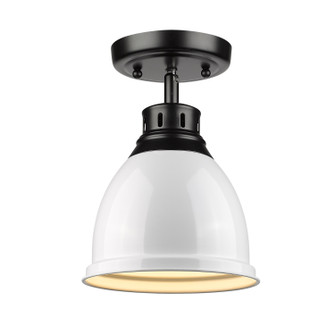 Duncan One Light Flush Mount in Matte Black (62|3602-FM BLK-WH)
