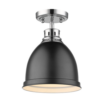 Duncan CH One Light Flush Mount in Chrome (62|3602-FM CH-BLK)