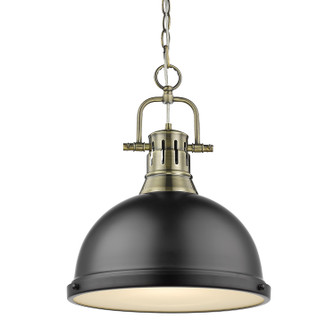 Duncan One Light Pendant in Aged Brass (62|3602-L AB-BLK)