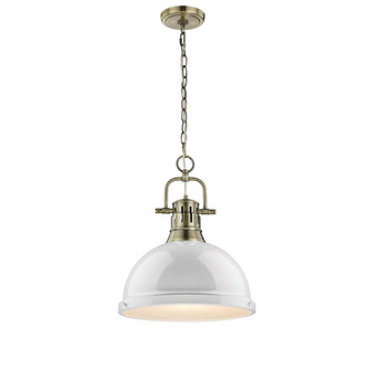 Duncan AB One Light Pendant in Aged Brass (62|3602-L AB-WH)