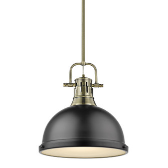 Duncan AB One Light Pendant in Aged Brass (62|3604-L AB-BLK)