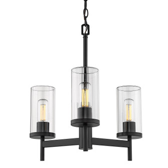 Winslett Three Light Chandelier in Matte Black (62|7011-3 BLK-CLR)