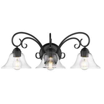 Homestead Three Light Vanity Light in Matte Black (62|8606-BA3 BLK-CLR)
