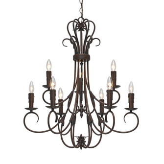 Homestead Nine Light Chandelier in Rubbed Bronze (62|8606-CN9 RBZ)