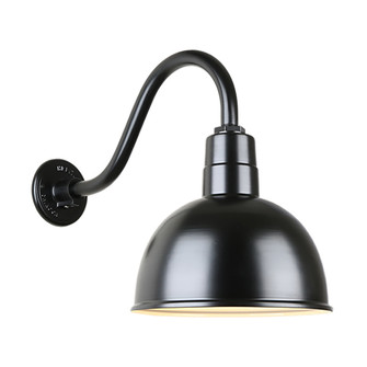 Deep Bowl Shade One Light Outdoor Gooseneck Light in Black (381|H-QSN16112-SA-91/QSNB-42-91)