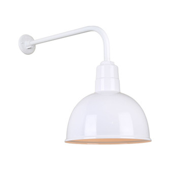 Deep Bowl Shade One Light Outdoor Gooseneck Light in White (381|H-QSN16112-SA-93/QSNB-13-93)