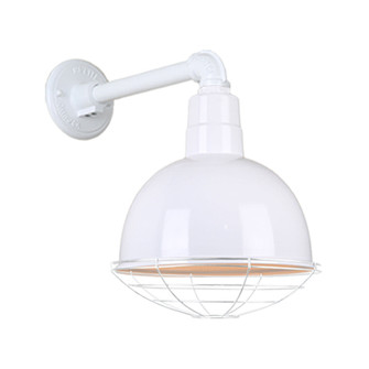 Deep Bowl Shade One Light Outdoor Gooseneck Light in White (381|H-QSN16112-SA-93/QSNB-44-93/QSNWGR-12``-93)