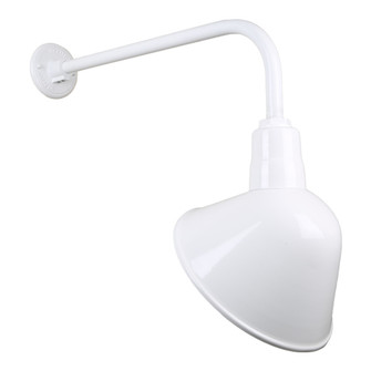 Angle Shade One Light Outdoor Gooseneck Light in White (381|H-QSN18110-SA-93/QSNB-13-93)