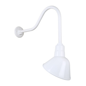Angle Shade One Light Outdoor Gooseneck Light in White (381|H-QSN18110-SA-93/QSNHL-H-93)