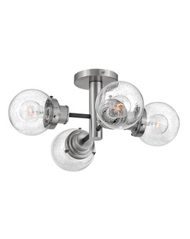 Poppy Four Light Semi-Flush Mount in Black with Brushed Nickel accents (13|40693BK-BN)