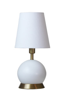 Geo One Light Table Lamp in White With Weathered Brass Accents (30|GEO106)