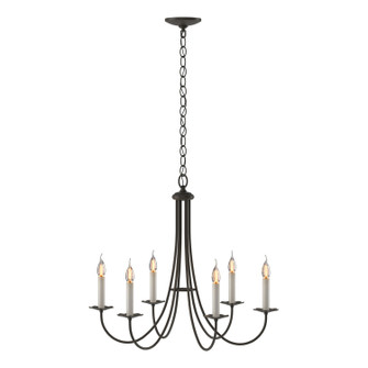 Simple Lines Six Light Chandelier in Dark Smoke (39|101160-SKT-07)