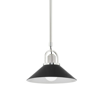Syosset One Light Pendant in Polished Nickel/Black (70|2613-PN/BK)