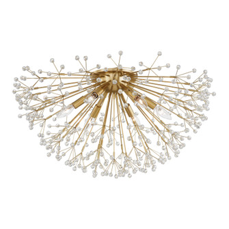 Dunkirk Six Light Semi Flush Mount in Aged Brass (70|6028-AGB)