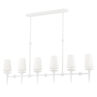Torch Six Light Island Pendant in White Plaster (70|6658-WP)