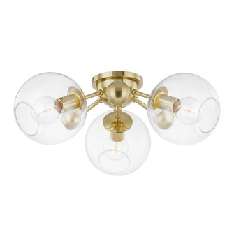Abbott Three Light Semi Flush Mount in Aged Brass (70|8025-AGB) Abbott Three Light Semi Flush Mount in Aged Brass (70|8025-AGB)