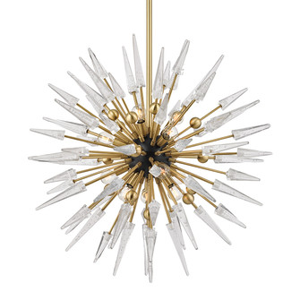 Sparta 12 Light Chandelier in Aged Brass (70|9032-AGB) Sparta 12 Light Chandelier in Aged Brass (70|9032-AGB)