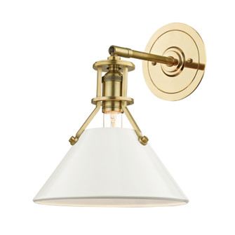Painted No.2 One Light Wall Sconce in Aged Brass/Off White (70|MDS350-AGB/OW)