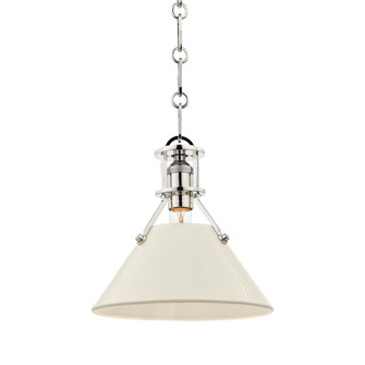 Painted No.2 One Light Pendant in Polished Nickel/Off White (70|MDS351-PN/OW)