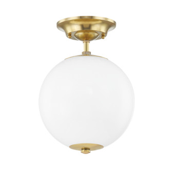 Sphere No.1 One Light Semi Flush Mount in Aged Brass (70|MDS703-AGB)