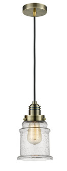 Winchester One Light Mini Pendant in Antique Brass (405|100AB-10BK-2H-AB-G184)