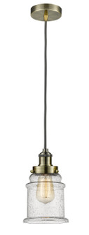 Edison One Light Mini Pendant in Antique Brass (405|100AB-10GY-1H-AB-G184)