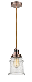 Winchester One Light Mini Pendant in Antique Copper (405|100AC-10CR-2H-AC-G184)