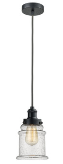 Edison One Light Mini Pendant in Matte Black (405|100BK-10GY-1H-BK-G184)