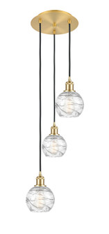 Ballston Three Light Pendant in Satin Gold (405|113B-3P-SG-G1213-6)