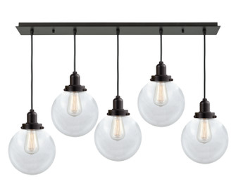 Whitney Five Light Linear Pendant in Oil Rubbed Bronze (405|125OB-10BK-0H-OB-G202-8)