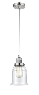 Franklin Restoration One Light Mini Pendant in Polished Nickel (405|201C-PN-G182)